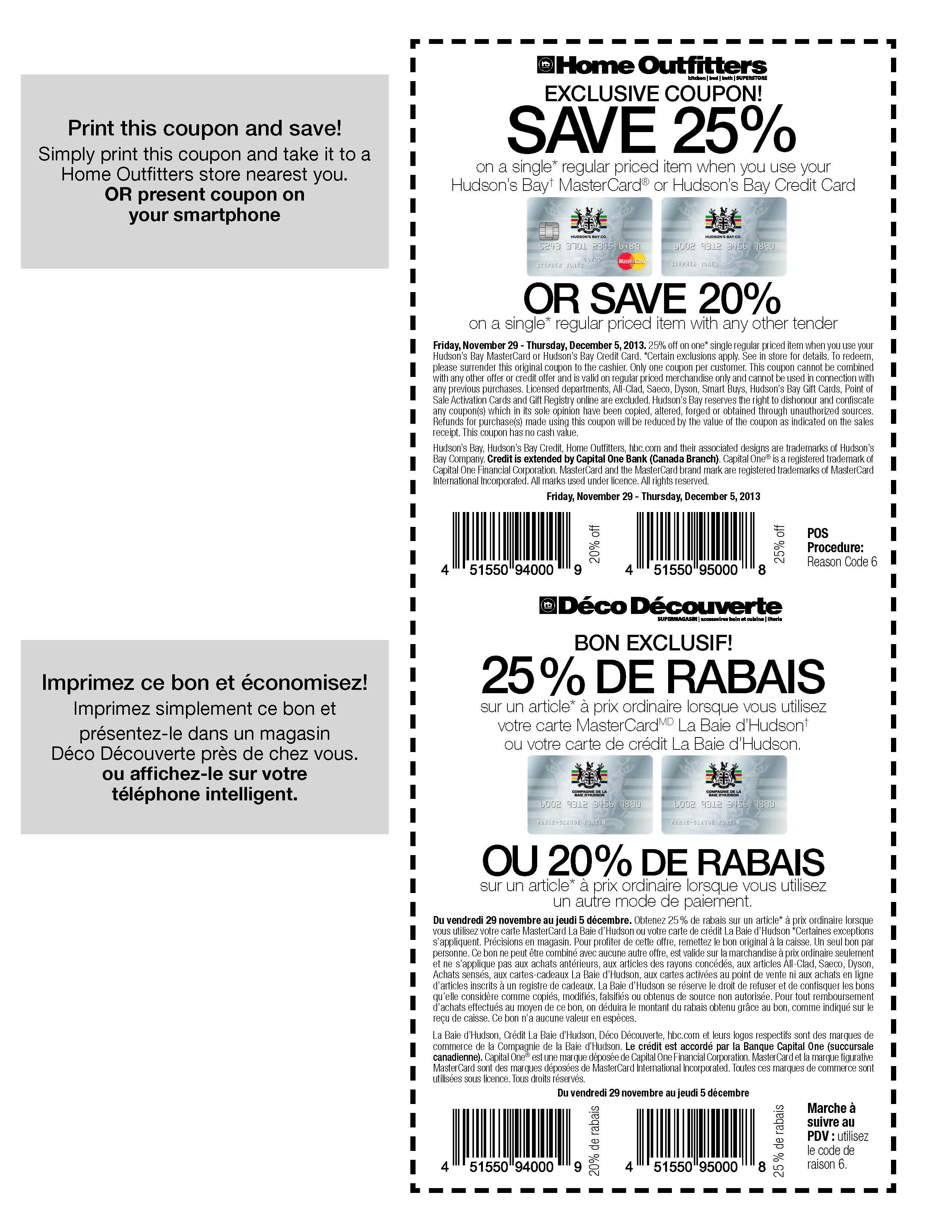 Home Outfitters Coupon